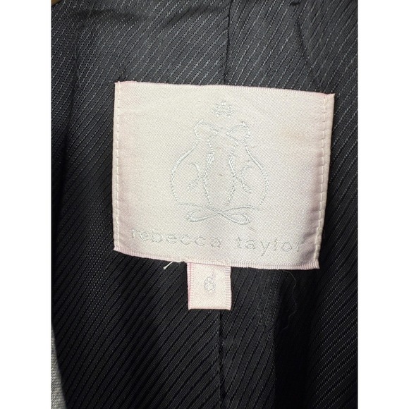 Rebecca Taylor Blazer Womens 6 Gray Bow Pocket Lined Tailored‎ Office Jacket - Picture 2 of 8